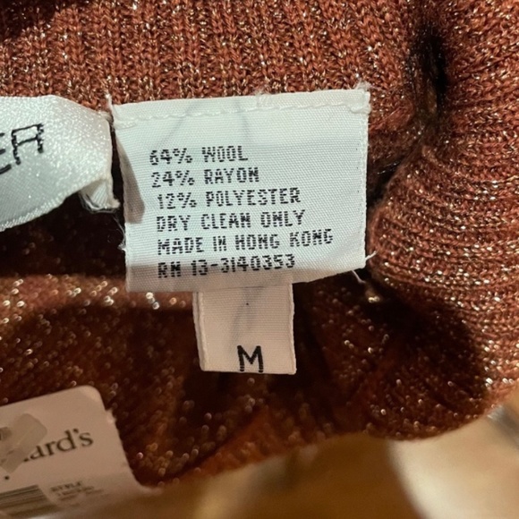 NWT 🧡ELEANOR P BRENNER WOMENS SIZE MEDIUM RIBBED WOOL BLEND TURTLENECK SWEATER - Picture 2 of 8